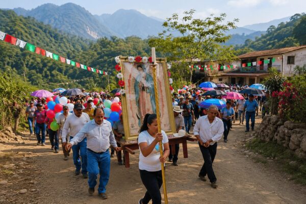 Sacerdotes brindan cercanía y auxilio espiritual a peregrinos de Ahuehueco